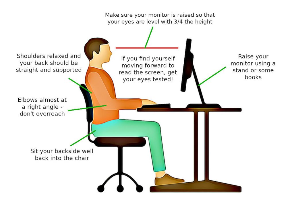 How to sit at a desk properly to avoid pain