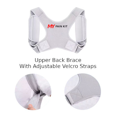 Upper back brace for neck pain, back pain, whiplash and posture